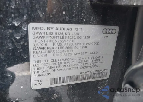 2022 Audi Q3 Premium Plus 45 Tfsi S Line Quattro Tiptronic z USA, uszkodzony, nr VIN WA1EECF37N1073453